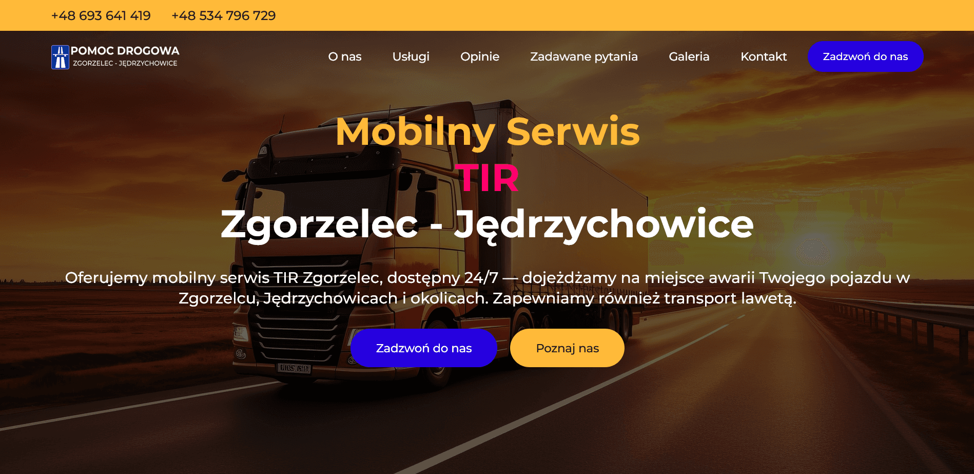Zdjęcie strony głównej dla strony internetowej serwis mobilny tir zgorzelec