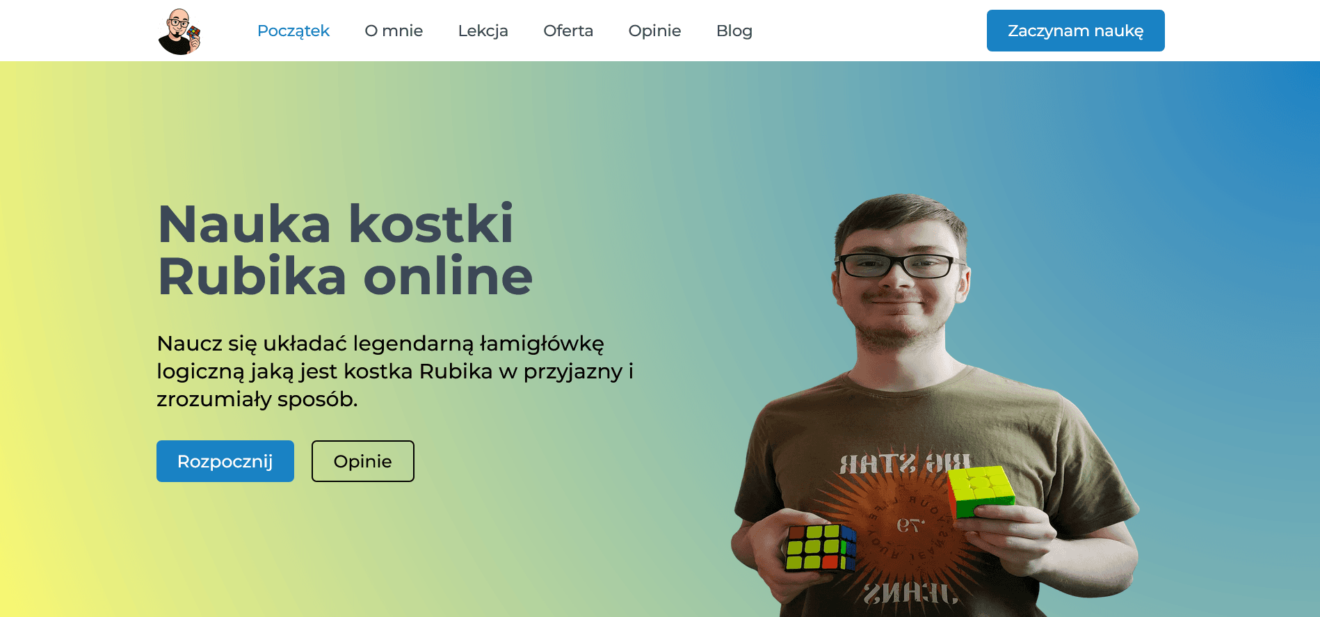 Strona internetowa dla nauki kostki Rubika